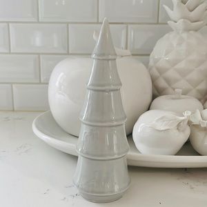 St. Nicholas Square Grey Ceramic Tree Figurine